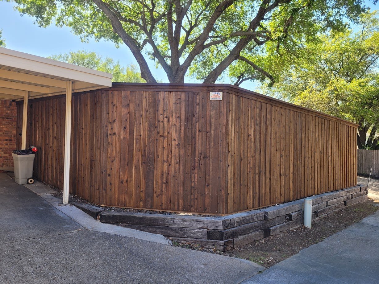 Cedar privacy fence built for a Dallas backyard