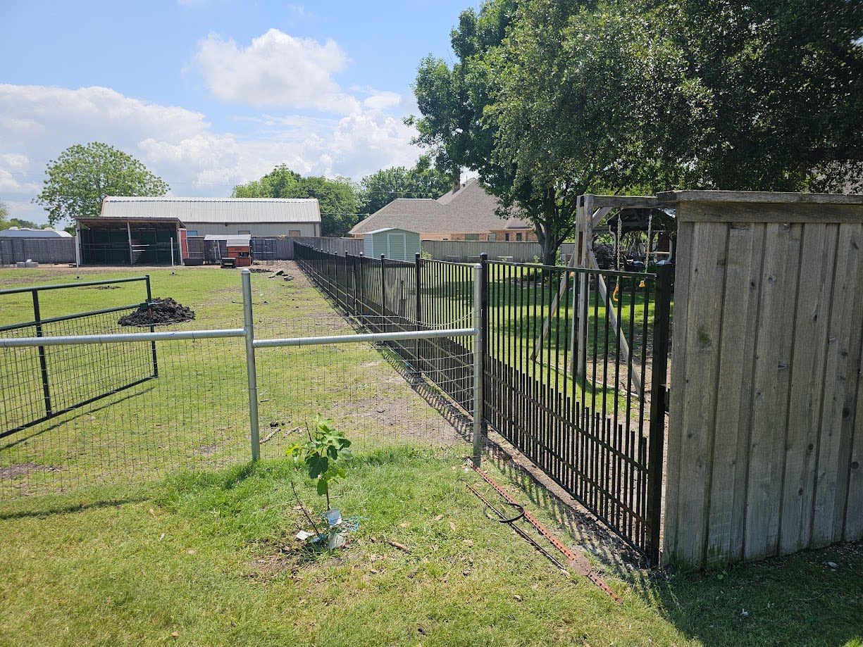 Wrought iron fence panels with spear tops